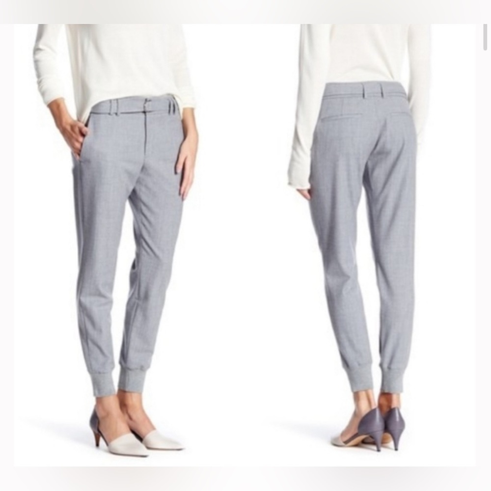 Vince Ribbed Cuff Wool Blend Jogger Trousers Size 10